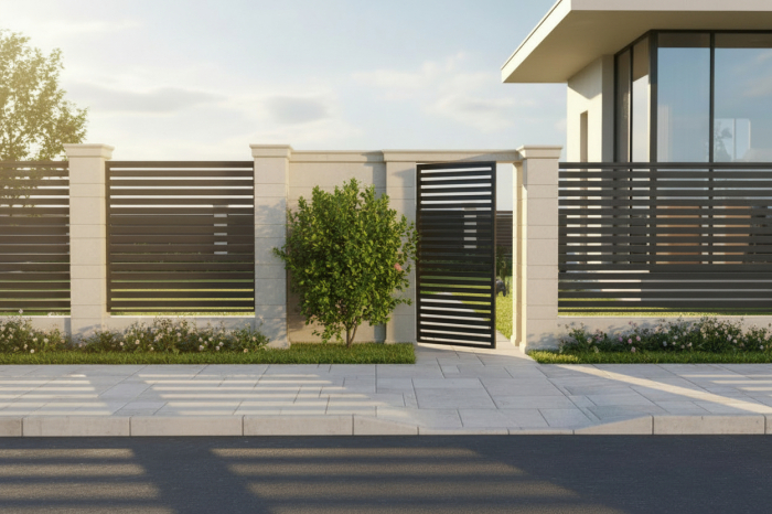 Capitel din piatră naturală pentru stâlp de gard - Colecția LINEO [3]