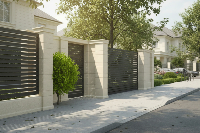 Capitel din piatră naturală pentru stâlp de gard - Colecția LINEO [4]