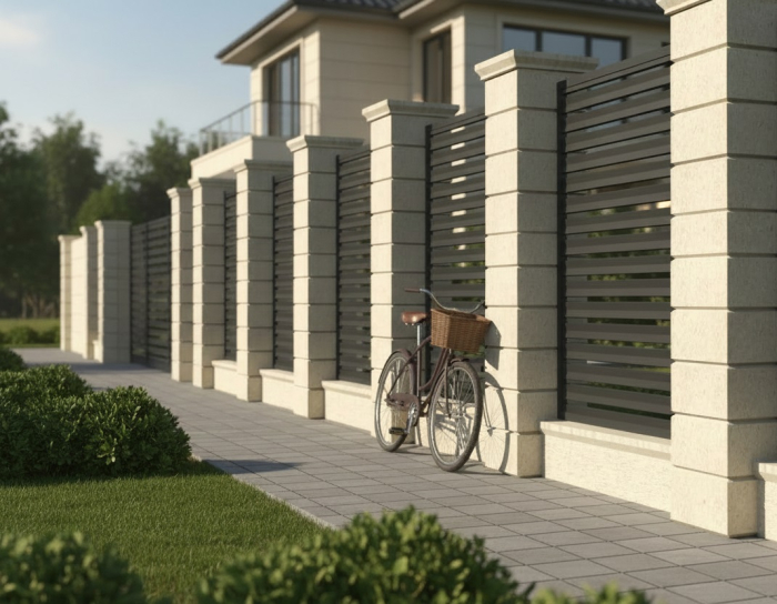 Element stâlp intermediar din piatră naturală pentru gard - Colecția PRIMAVERA [4]