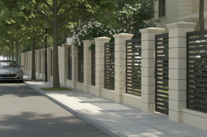 Element stâlp intermediar din piatră naturală pentru gard - Colecția PRIMAVERA [9]