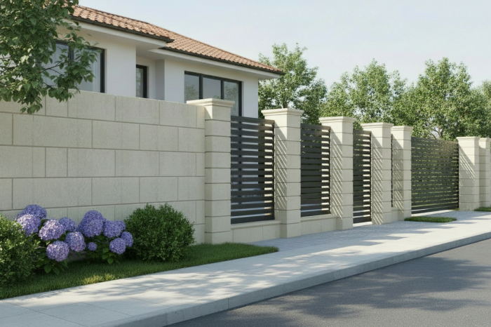 Element stâlp intermediar din piatră naturală pentru gard - Colecția PRIMAVERA [7]