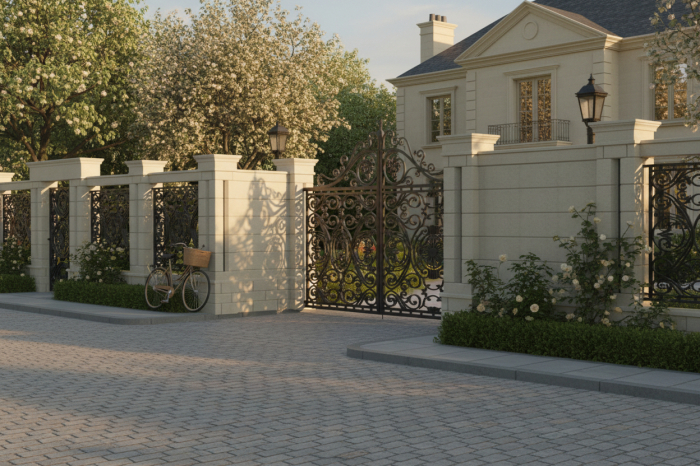 Element stâlp intermediar din piatră naturală pentru gard - Colecția EMPIRE [3]