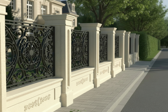 Element stâlp intermediar din piatră naturală pentru gard - Colecția LOUIS [6]