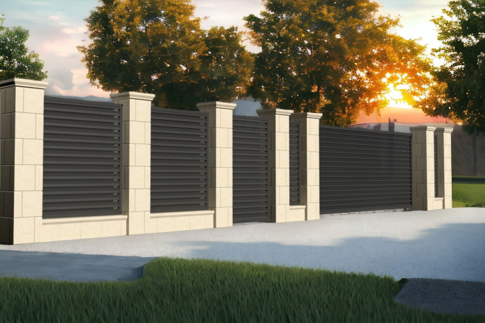 Element stâlp intermediar din piatră naturală pentru gard - Colecția PRIMAVERA [2]