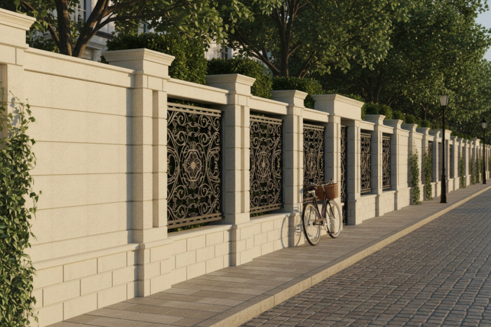 Element stâlp intermediar din piatră naturală pentru gard - Colecția OXFORD [4]