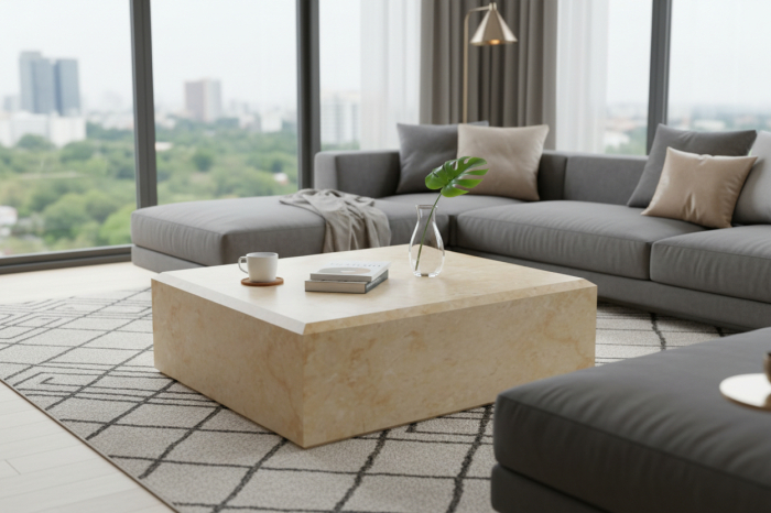 Măsuță de cafea din piatră naturală, marmure sau granit. [17]