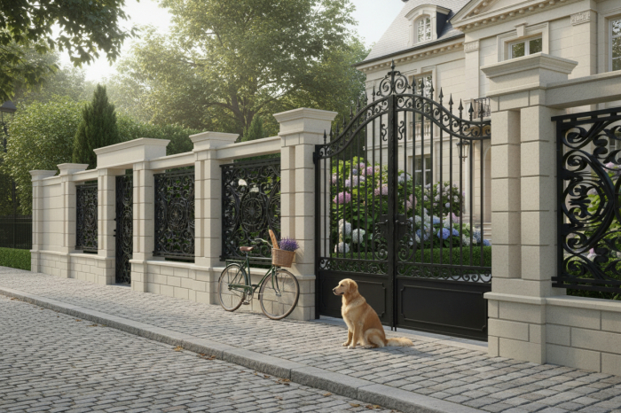 Panou pentru soclu de gard din piatră naturală - Colecția OXFORD [3]