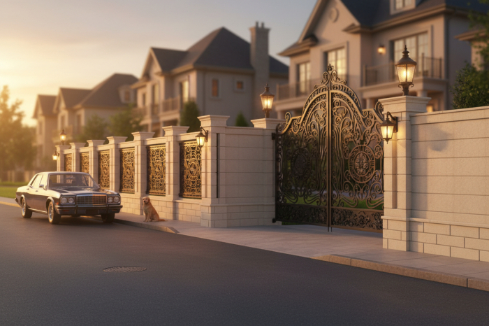 Panou pentru soclu de gard din piatră naturală - Colecția OXFORD [4]