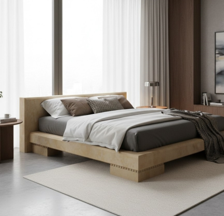 Paturi - Cadru pat din piatră naturală, model Alia