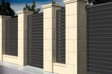 Capac din piatră naturală pentru soclu de gard - Colecția QADRA [3]