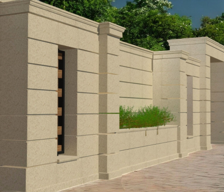 Capac + cornișă pentru gard din piatră naturală, Colecția GEORGIO [1]