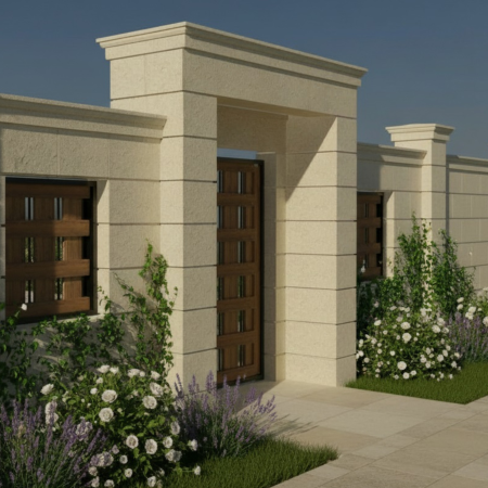 Capiteluri și capace de gard - Capac + cornișă pentru gard din piatră naturală, Colecția GEORGIO