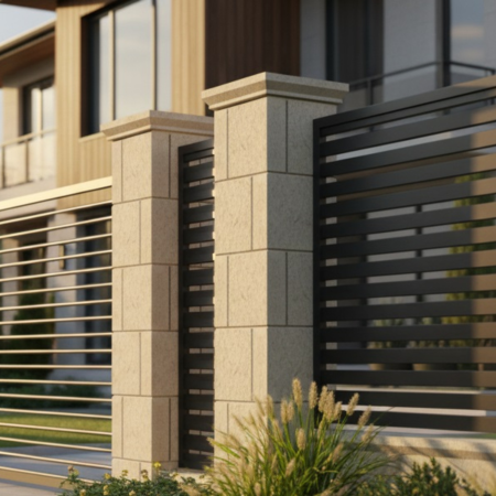 Capiteluri și capace de gard - Capitel din piatră naturală pentru stâlp de gard - Colecția QADRA