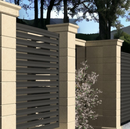 Capiteluri și capace de gard - Capitel din piatră naturală pentru stâlp de gard - Colecția LINEO