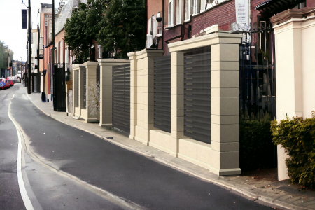 Capitel tip grindă din piatră naturală pentru stâlp de gard - Colecția LINEO [5]