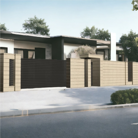 Element stâlp intermediar din piatră naturală, semiîncastrat pentru gard - Colecția PALMYRE [4]