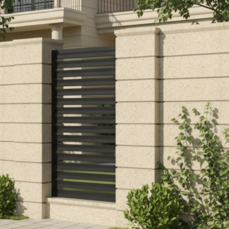 Stâlpi de gard - Element stâlp intermediar din piatră naturală, semiîncastrat pentru gard - Colecția PALMYRE