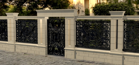 Element stâlp intermediar din piatră naturală pentru gard - Colecția OXFORD [2]