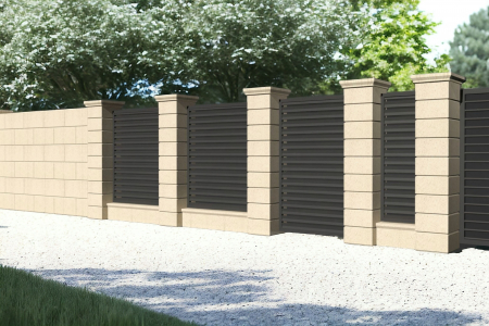 Element stâlp intermediar din piatră naturală pentru gard - Colecția PRIMAVERA [4]