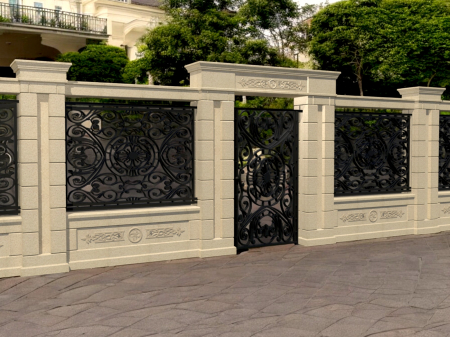 Element stâlp intermediar din piatră naturală pentru gard - Colecția EMPIRE [1]