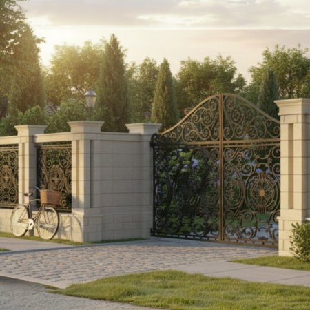 Stâlpi de gard - Element stâlp de colț din piatră naturală pentru poartă - Colecția OXFORD