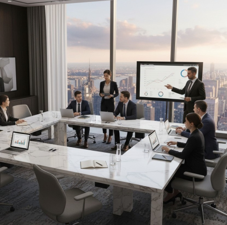 Mobilier office din piatră naturală - Masă de conferințe din piatră naturală Ellada