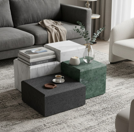 Măsuță de cafea din piatră naturală, marmure sau granit.