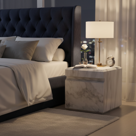 Corpuri de mobilier cu sertar - Noptieră din marmură Thassos
