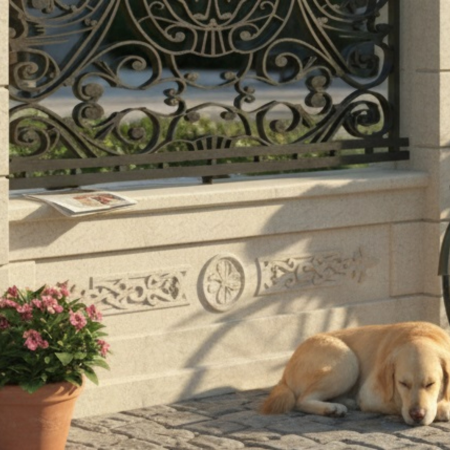 Panouri de gard - Panou pentru soclu de gard din piatră naturală - Colecția LOUIS