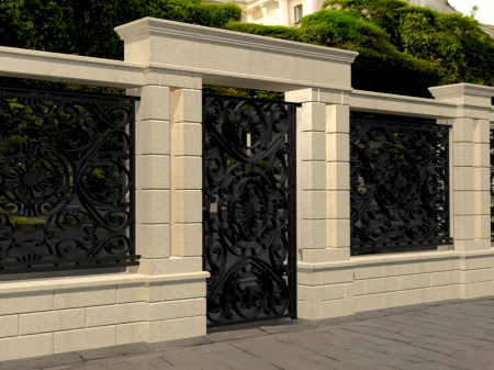 Panou pentru soclu de gard din piatră naturală - Colecția OXFORD [1]