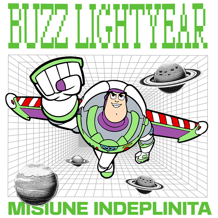 Sticker Personalizat - Sticker Cu Buzz Lightyear – Start Galactic Adeziv, Vinyl,  cu Margini Albe, PVC Vinyl 