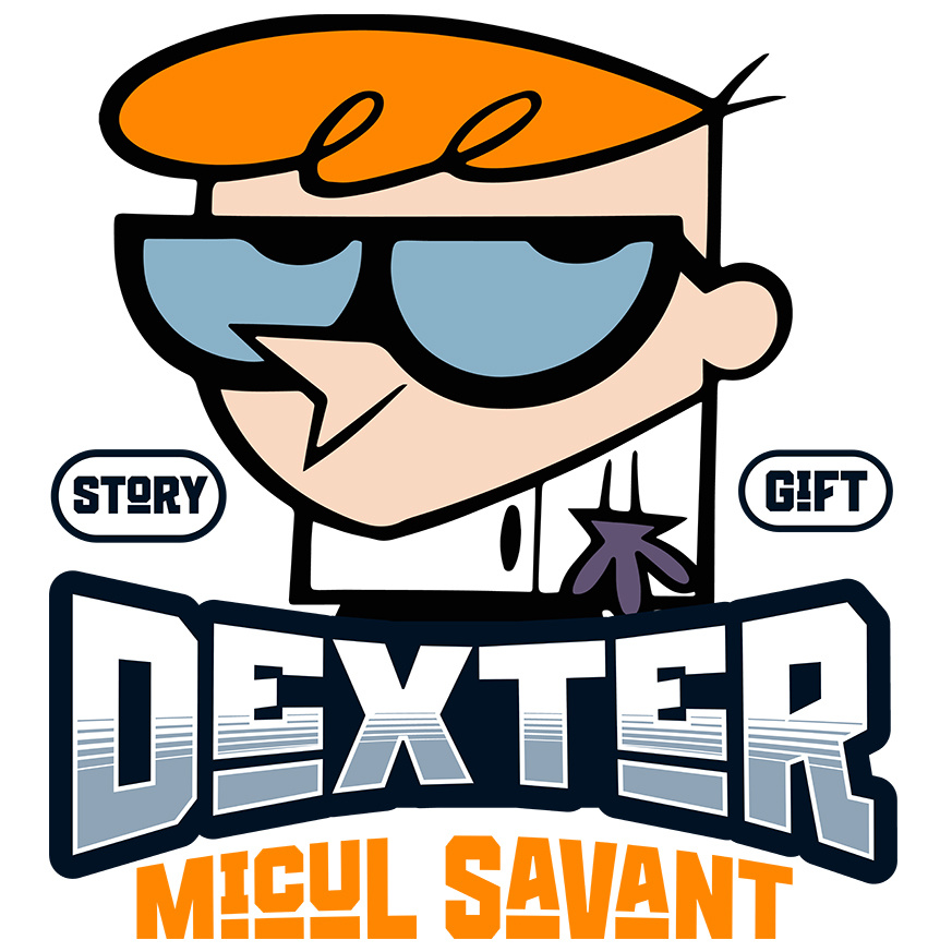 Sticker Personalizat - Sticker Cu Dexter si inventiile magic Adeziv, Vinyl,  cu Margini Albe, PVC Vinyl