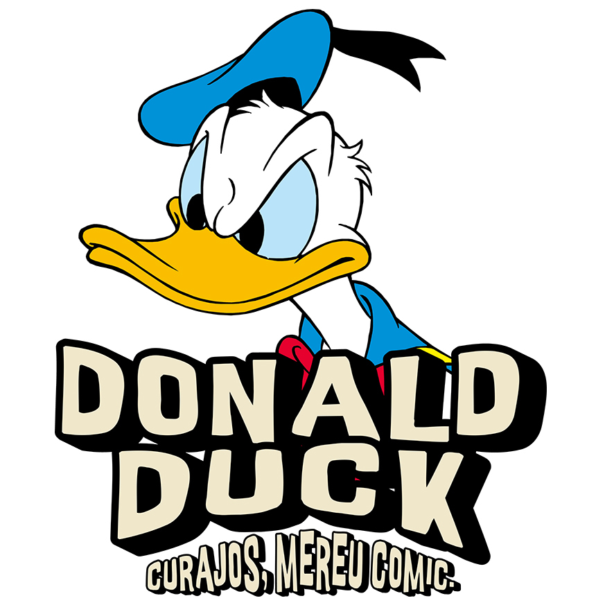 Sticker Personalizat - Sticker Cu Donald Duck, vulcan in eruptie Adeziv, Vinyl,  cu Margini Albe, PVC Vinyl