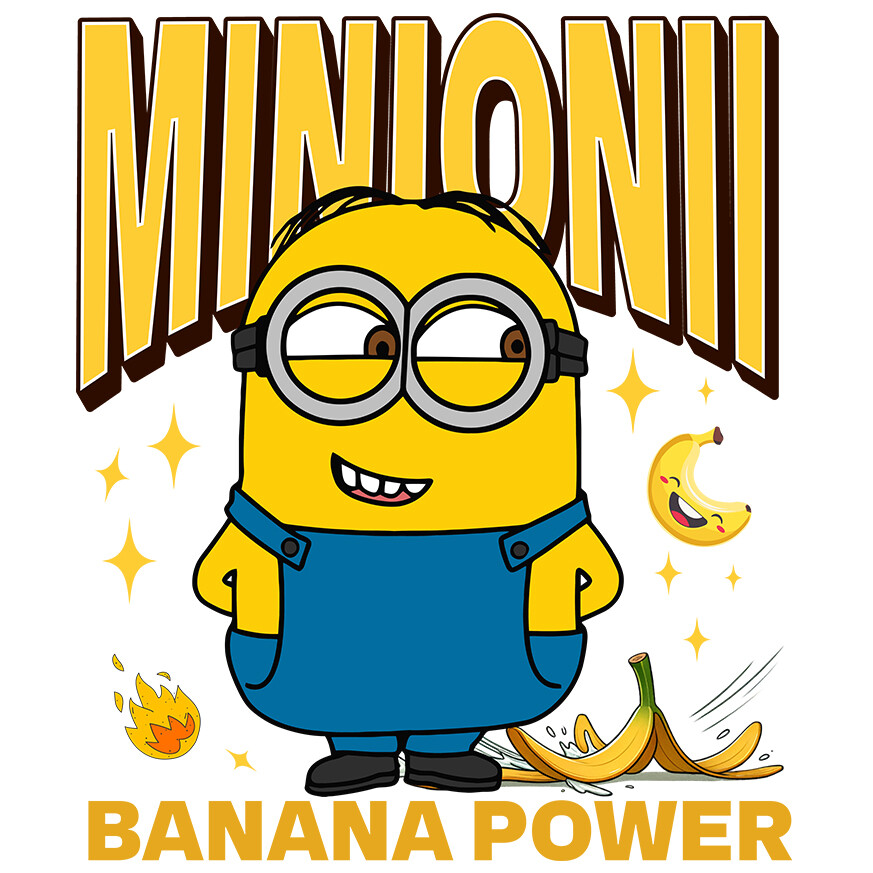 Desene Animate - Sticker Cu Minionii și Secretul Bananei Adeziv, Vinyl,  cu Margini Albe, PVC Vinyl 