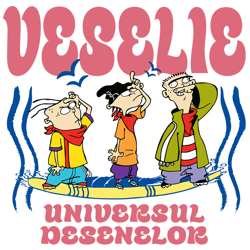 Desene Animate - Sticker Cu Ed, Edd și Eddy – Planuri Mărețe, Împrejurimi Sfidate Adeziv, Vinyl,  cu Margini Albe, PVC Vinyl