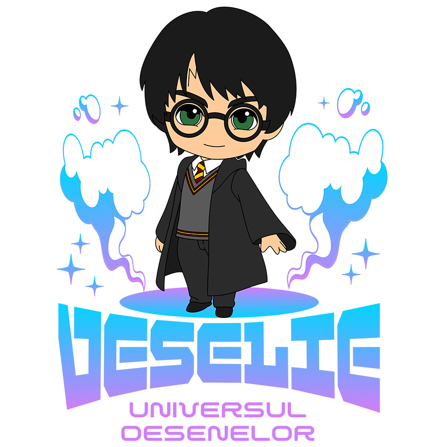 Desene Animate - Sticker Cu Harry-Potter-povesti din scoala de magie Adeziv, Vinyl,  cu Margini Albe, PVC Vinyl