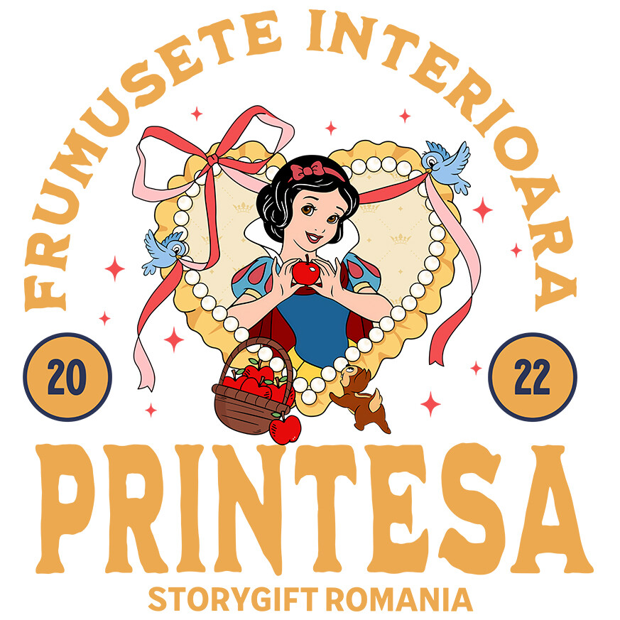 Sticker Personalizat - Sticker Cu Printesa - Inima Albă: Legenda Albei ca Zapada Adeziv, Vinyl,  cu Margini Albe, PVC Vinyl 