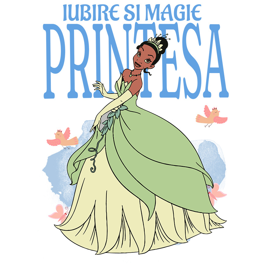 Sticker Personalizat - Sticker Cu Printesa - Printesa Tiana – Inima de Aur Adeziv, Vinyl,  cu Margini Albe, PVC Vinyl 