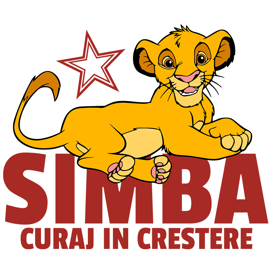 Sticker Personalizat - Sticker Cu Simba - Aventurierul Curajos Adeziv, Vinyl,  cu Margini Albe, PVC Vinyl 