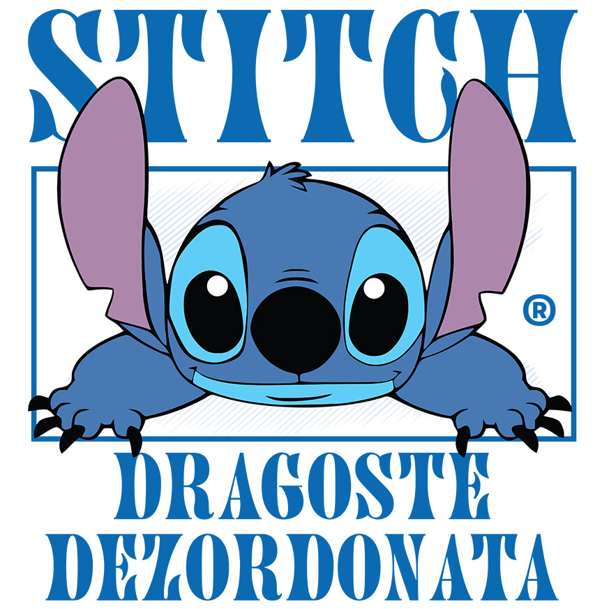 Sticker Personalizat - Sticker Cu Lumea Colorata a lui Stitch – Aventuri si Zambete Adeziv, Vinyl,  cu Margini Albe, PVC Vinyl