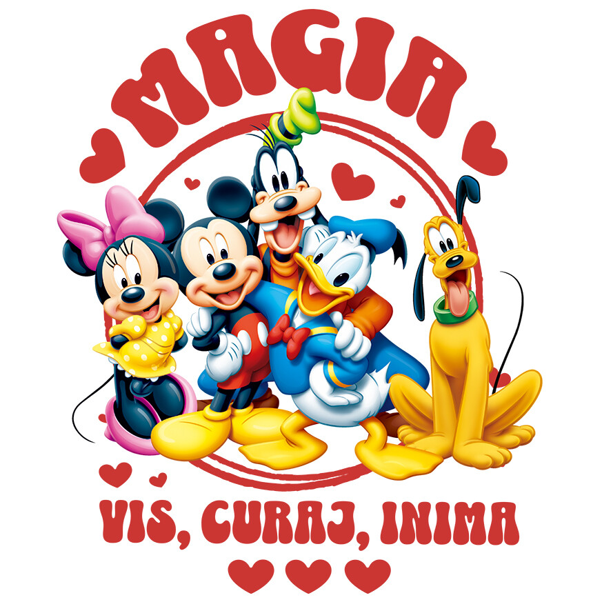 Sticker Personalizat - Sticker Cu Echipa Mickey Mouse – Prieteni de Neinvins Adeziv, Vinyl,  cu Margini Albe, PVC Vinyl 