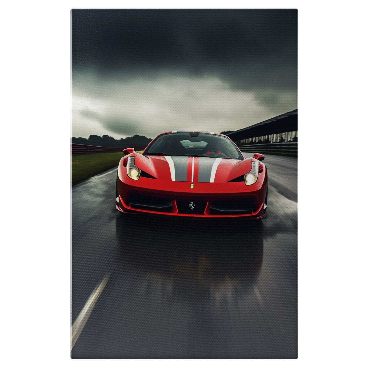 Tablou Canvas Mașină de Lux Ferrari în Viteză, Marime 40x25CM