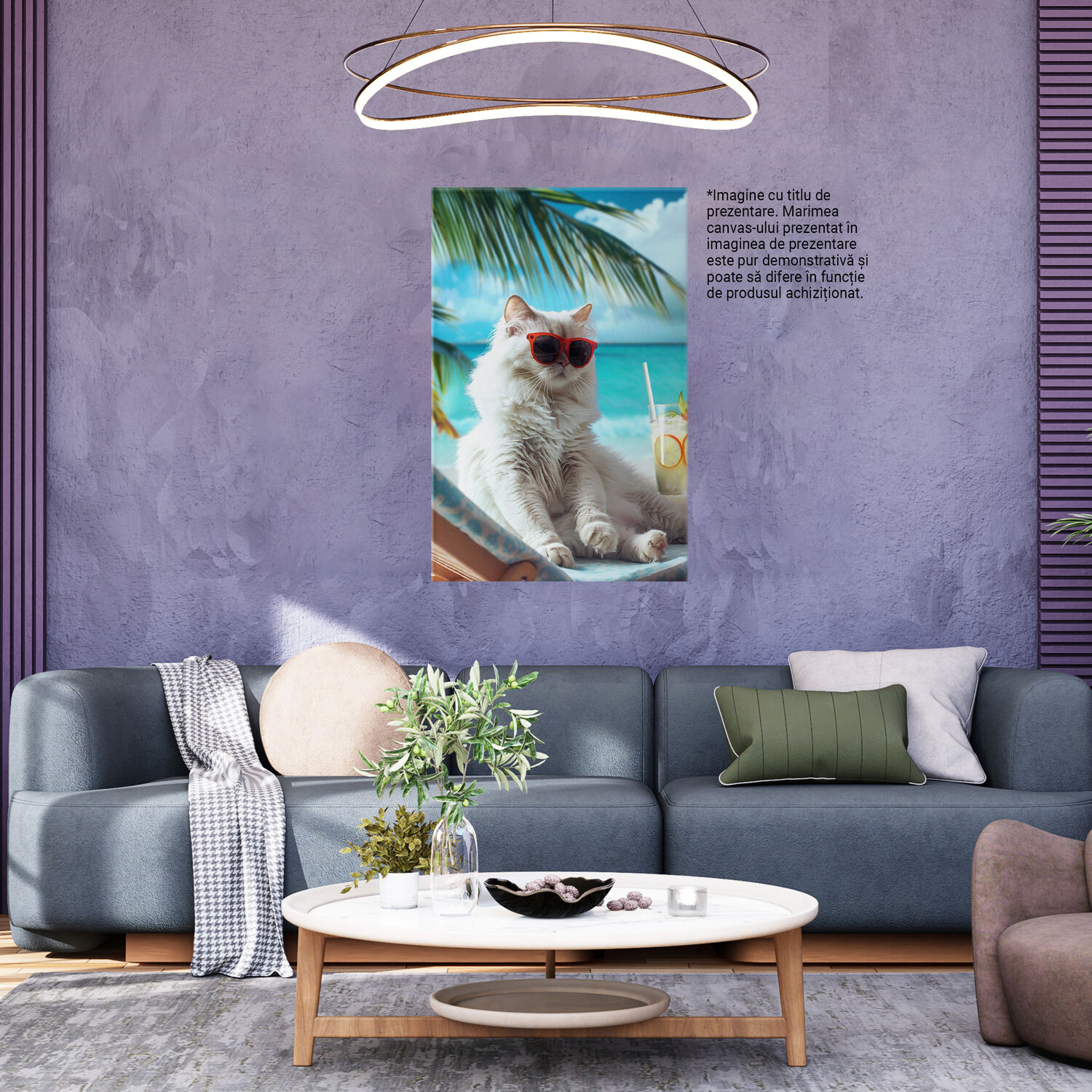 Tablou Canvas Spitz cu Ochelari - Portretul unei Pisici Cochete, Marime 40x25CM [3]