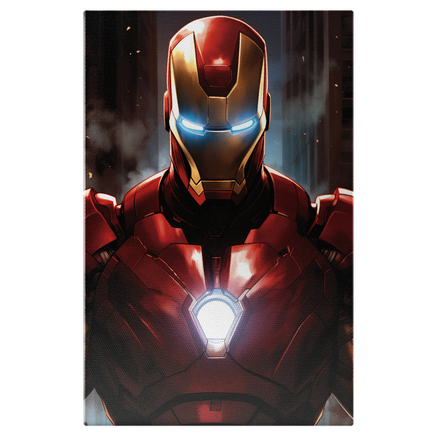 Personaje Desene Animate - Tablou Canvas Portret Iron Man | Pictură Digitală din Universul Marvel, Marime 40x25CM