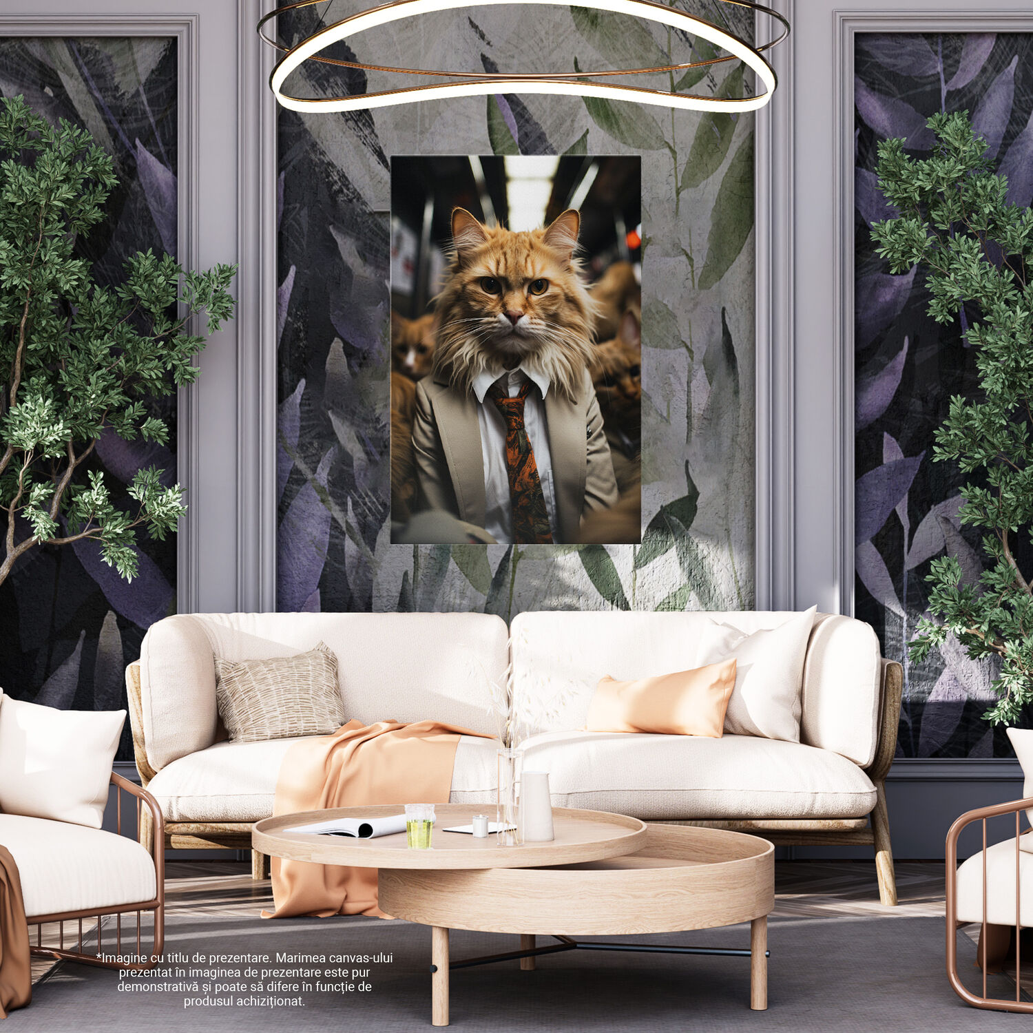 Tablou Canvas cu Gruparea Splendoarei din Ochii Felinelor în Visul de Jad, Marime 40x25CM [4]