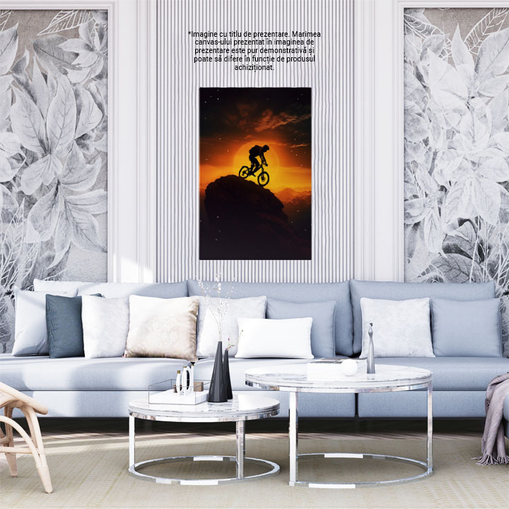 Tablou Canvas:  Biciclist pe stanci - periculos pasiune Pictura Digitala 40x25CM [1]