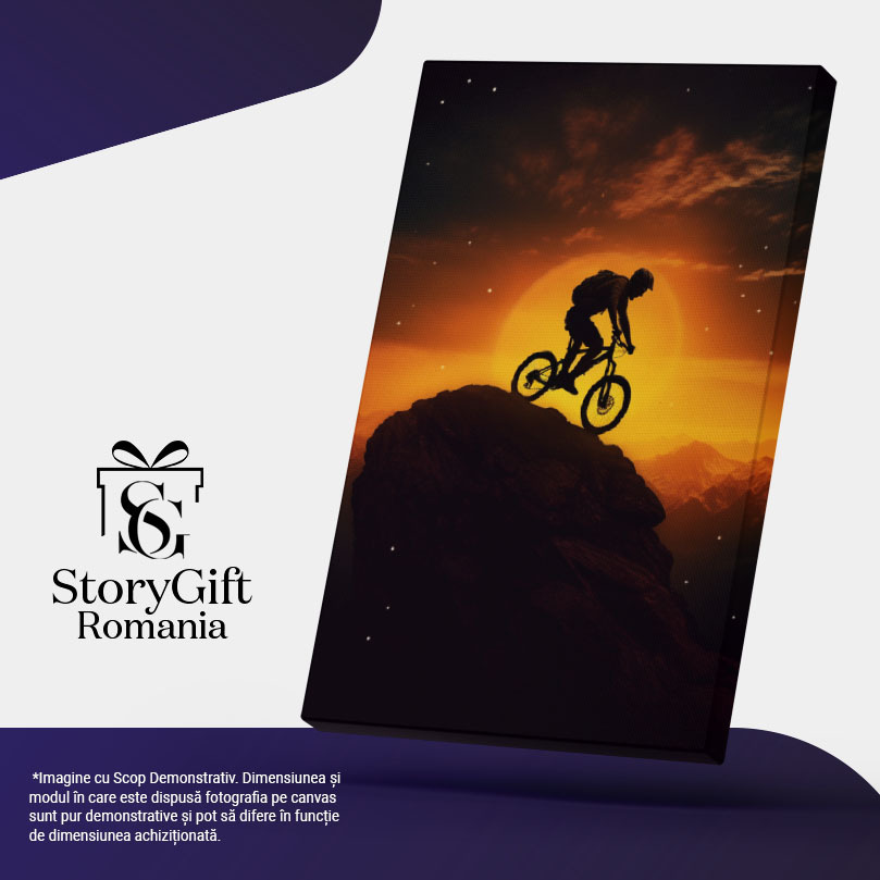 Tablou Canvas:  Biciclist pe stanci - periculos pasiune Pictura Digitala 40x25CM [4]