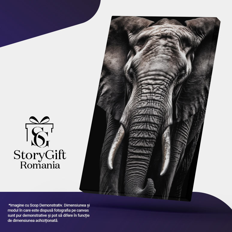 Tablou Canvas:  Fotografie cu un elefant - dramatic tristete Pictura Digitala 40x25CM [4]