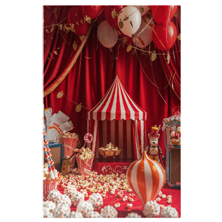 Abstract - Tablou Canvas Popcorn la Teatru în Miniatură Aranțamente și Eveniment Grantios cu Baloane , Pictura Digitala 40x25CM