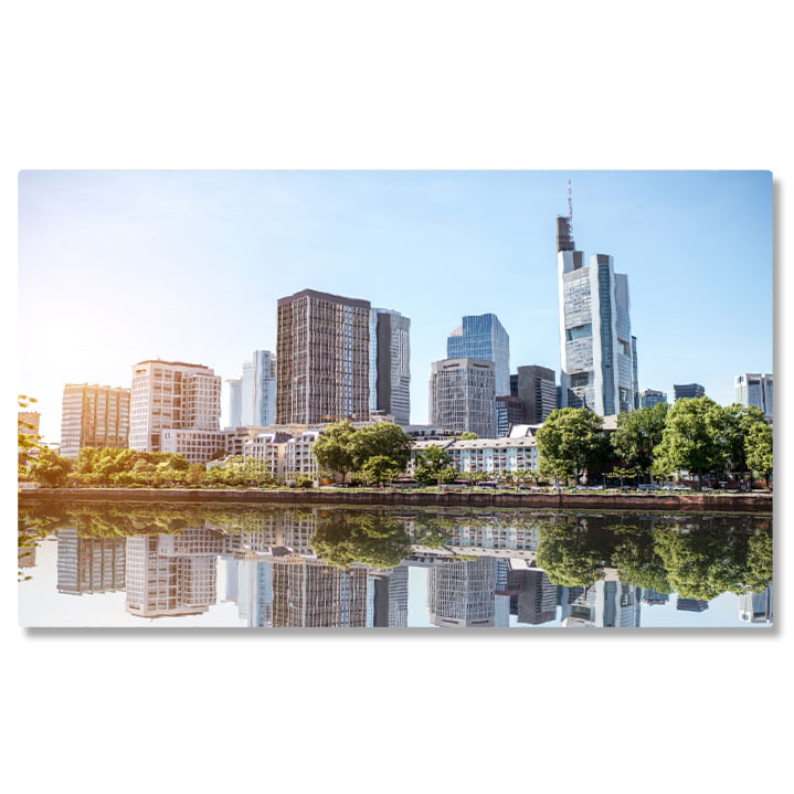 Oraș - Tablou Canvas Skyline Frankfurt Noaptea 2023, frankfurt, arhitectura, noapte, skyline, Germania 2038 40x25CM